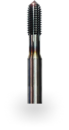 Metal machine screw tap for cutting internal threads in holes.