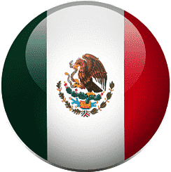 Glossy, spherical icon of the Mexican national flag.